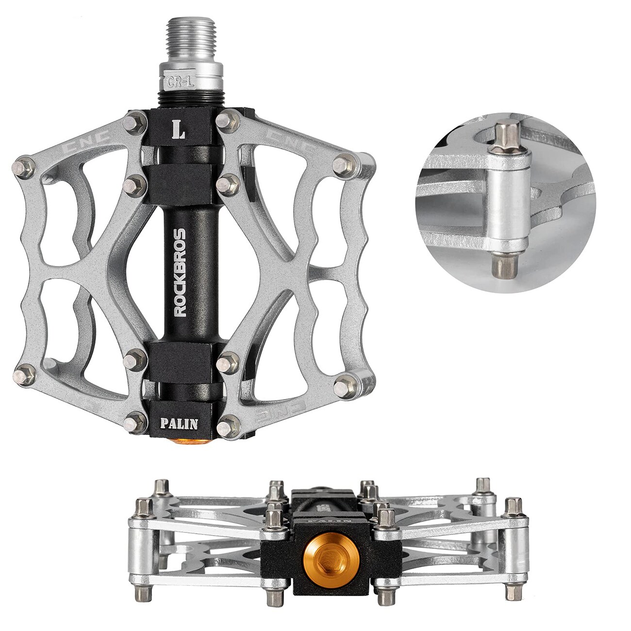Rockbros JT201012LS 2010-12L alumiiniset tasopedaalit – hopea