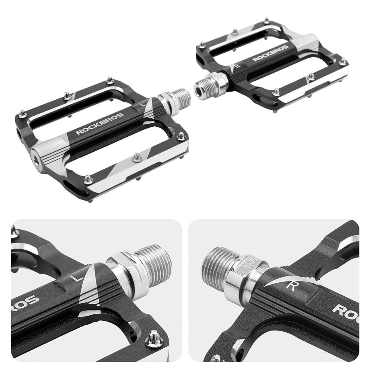 Rockbros K306-BK MTB-alumiinipolkimet – mustat