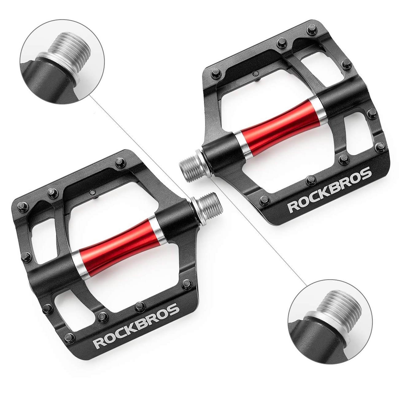 Rockbros 2020-12CBK -alumiiniset polkupyörän polkimet – musta