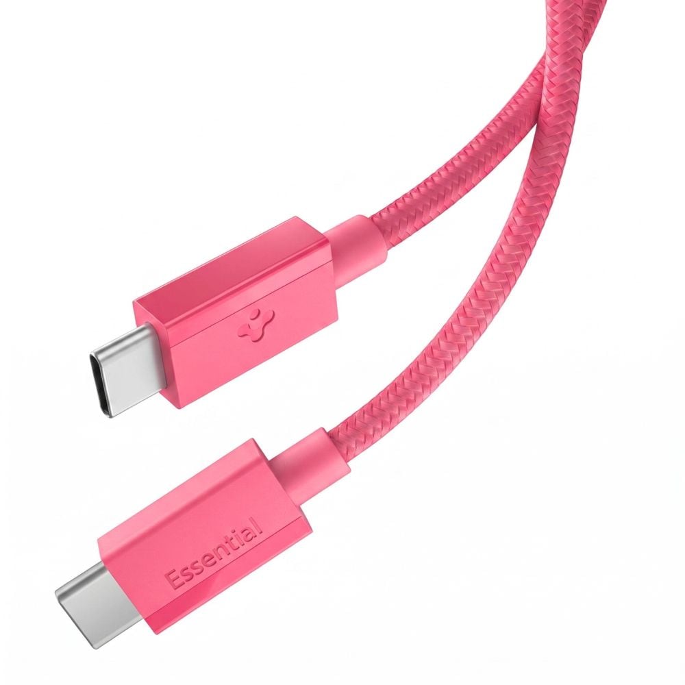 Spigen Essential EB6015CC USB-C-kaapeli 60 W, 100 cm – vaaleanpunainen