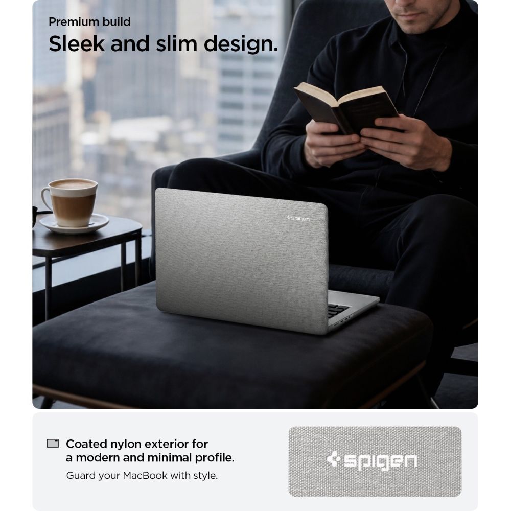 Spigen Urban Fit -suojakotelo MacBook Pro 14" (2021/2023/2024/2025/2026) – harmaa