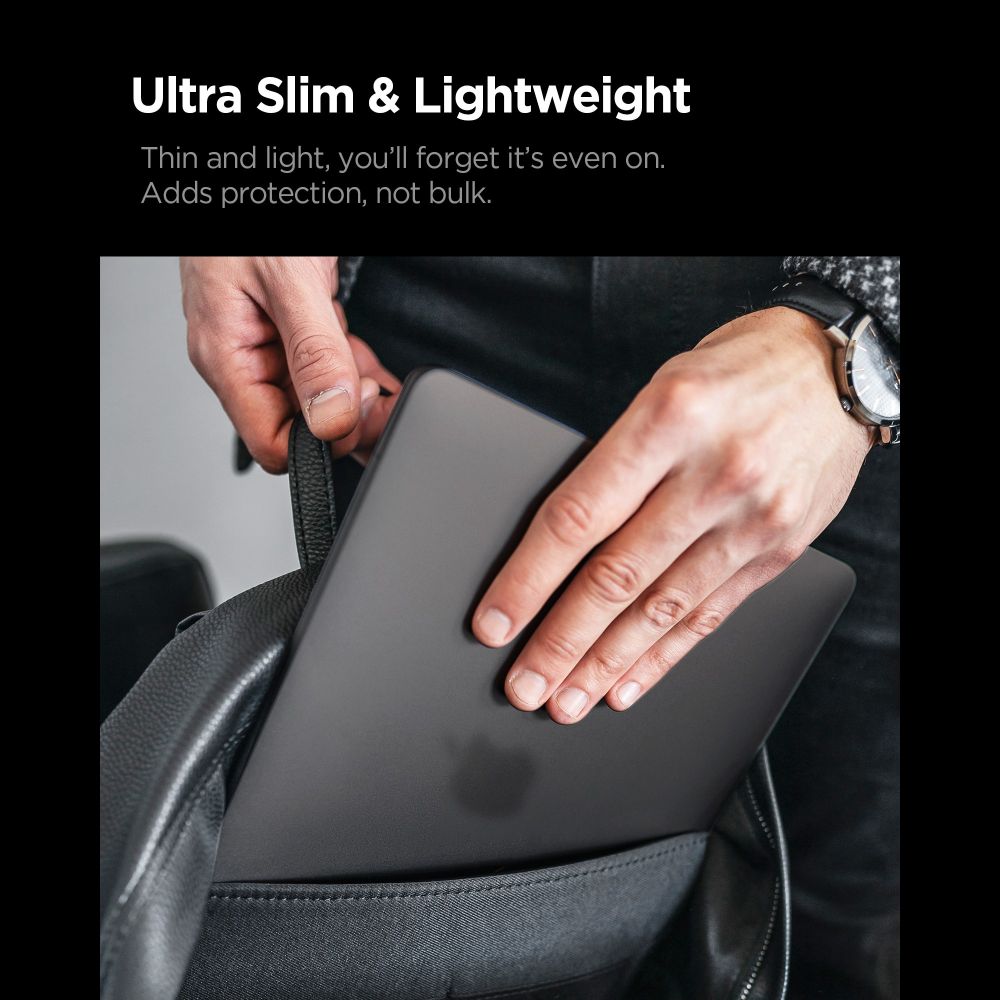 Spigen AirSkin -suojakotelo MacBook Pro 16" (2021/2023/2024/2025/2026) – puoliläpinäkyvä