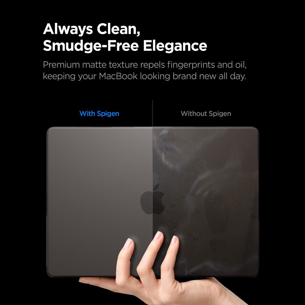 Spigen AirSkin -suojakotelo MacBook Pro 16" (2021/2023/2024/2025/2026) – puoliläpinäkyvä