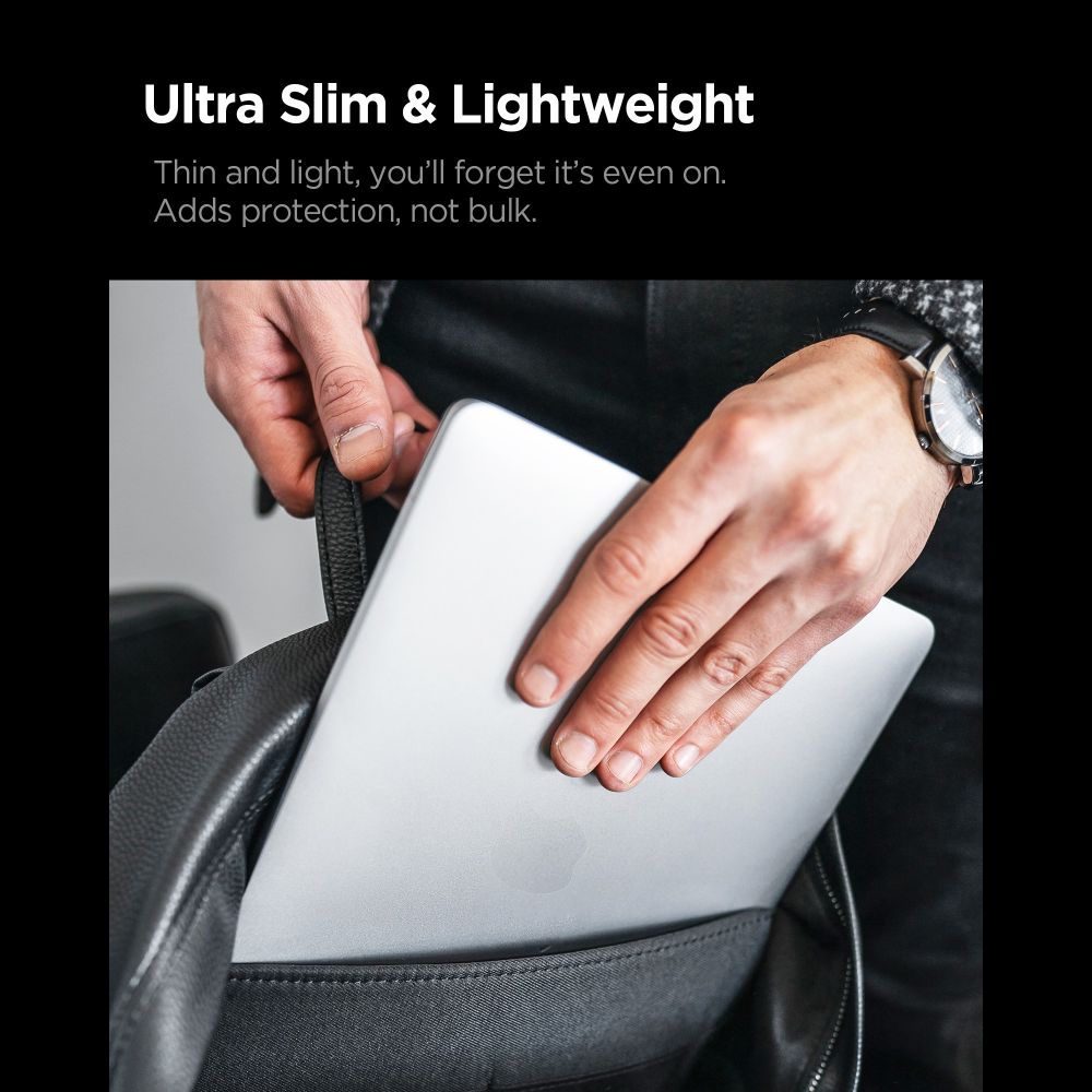 Spigen AirSkin -suojakotelo MacBook Pro 14" (2021/2023/2024/2025/2026) – läpinäkyvä, mattapinta