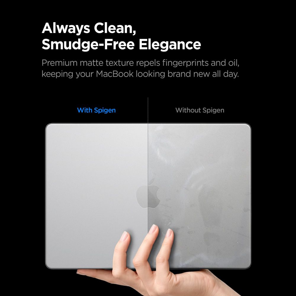 Spigen AirSkin -suojakotelo MacBook Pro 14" (2021/2023/2024/2025/2026) – läpinäkyvä, mattapinta