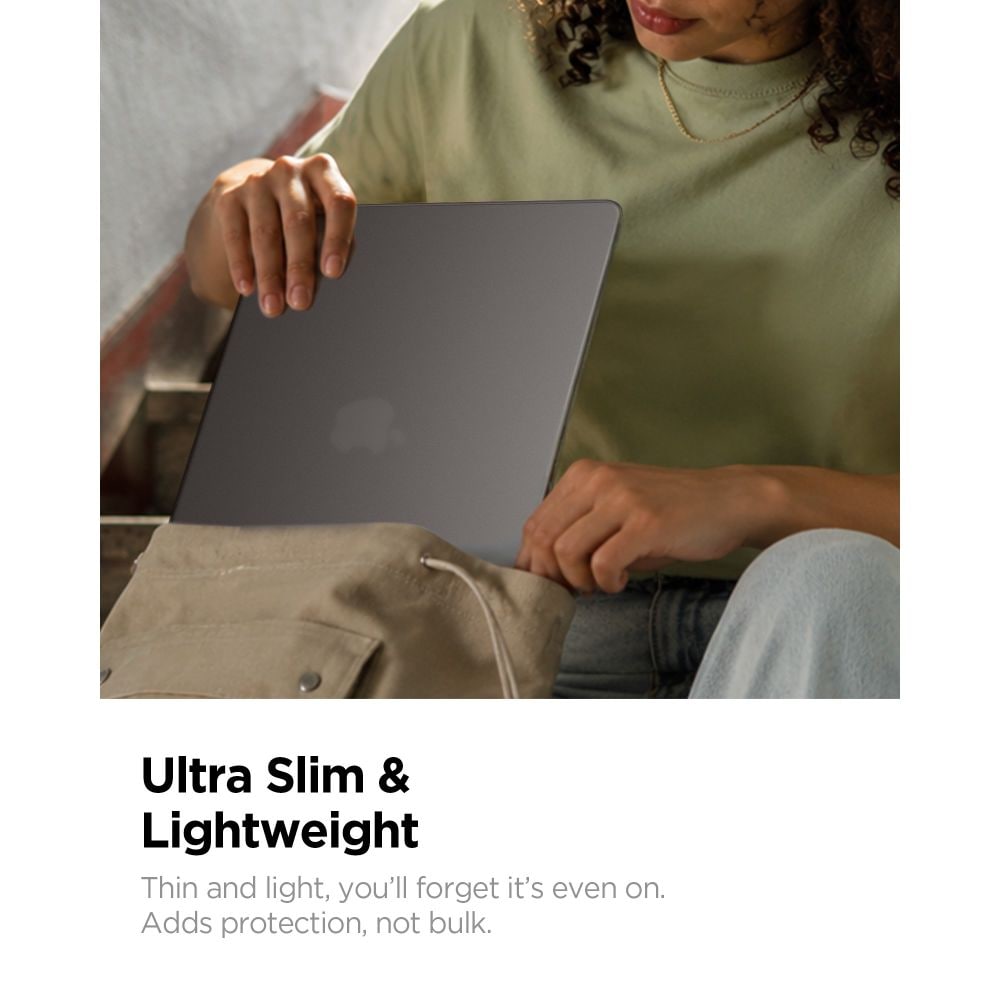 Spigen AirSkin -suojakotelo MacBook Air 13" 2023–2024–2025–2026 - puoliläpinäkyvä