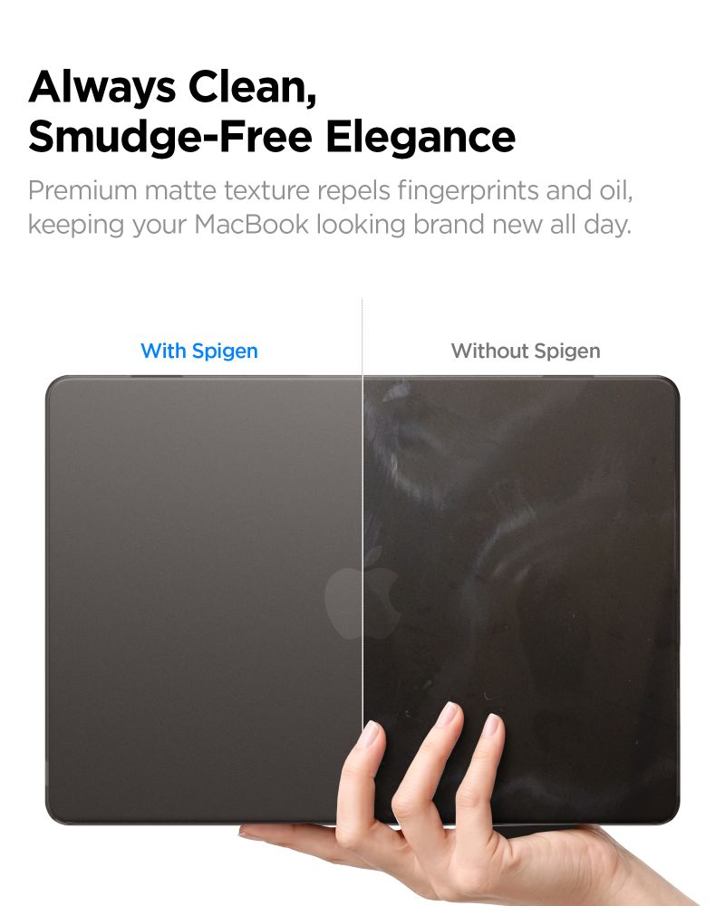 Spigen AirSkin -suojakotelo MacBook Air 13" 2023–2024–2025–2026 - puoliläpinäkyvä
