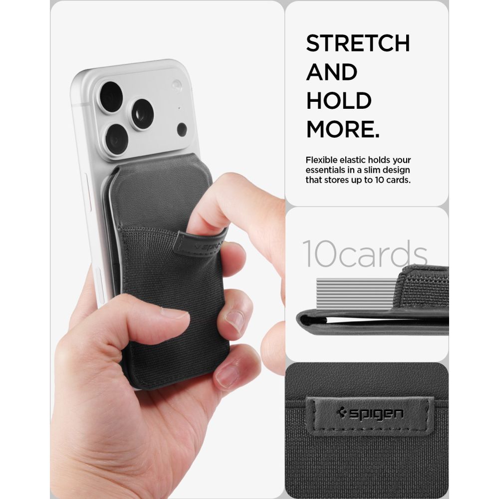 Spigen Slim Fold S314-4 MagSafe -puhelinlompakko – musta