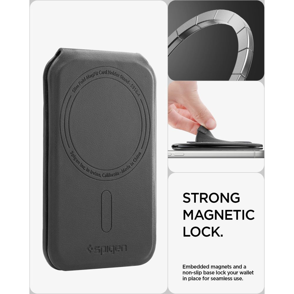 Spigen Slim Fold S314-4 MagSafe -puhelinlompakko – musta
