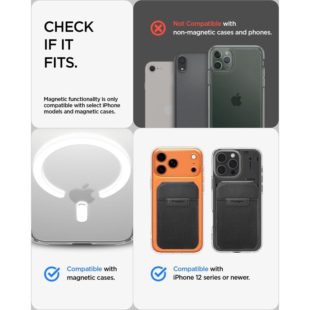 Spigen Slim Fold S314-4 MagSafe -puhelinlompakko – musta