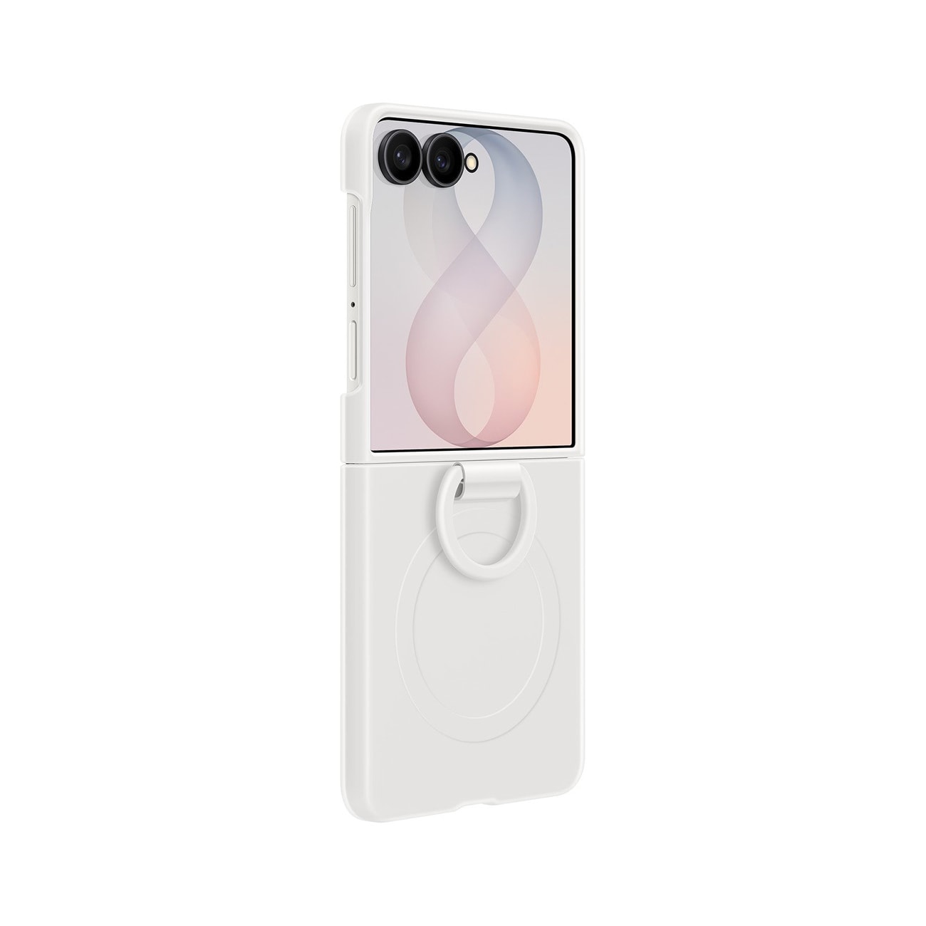 Samsung silikoninen rengasmagneettisuojus Galaxy Z Flip 8:lle, MagSafe-yhteensopiva – valkoinen