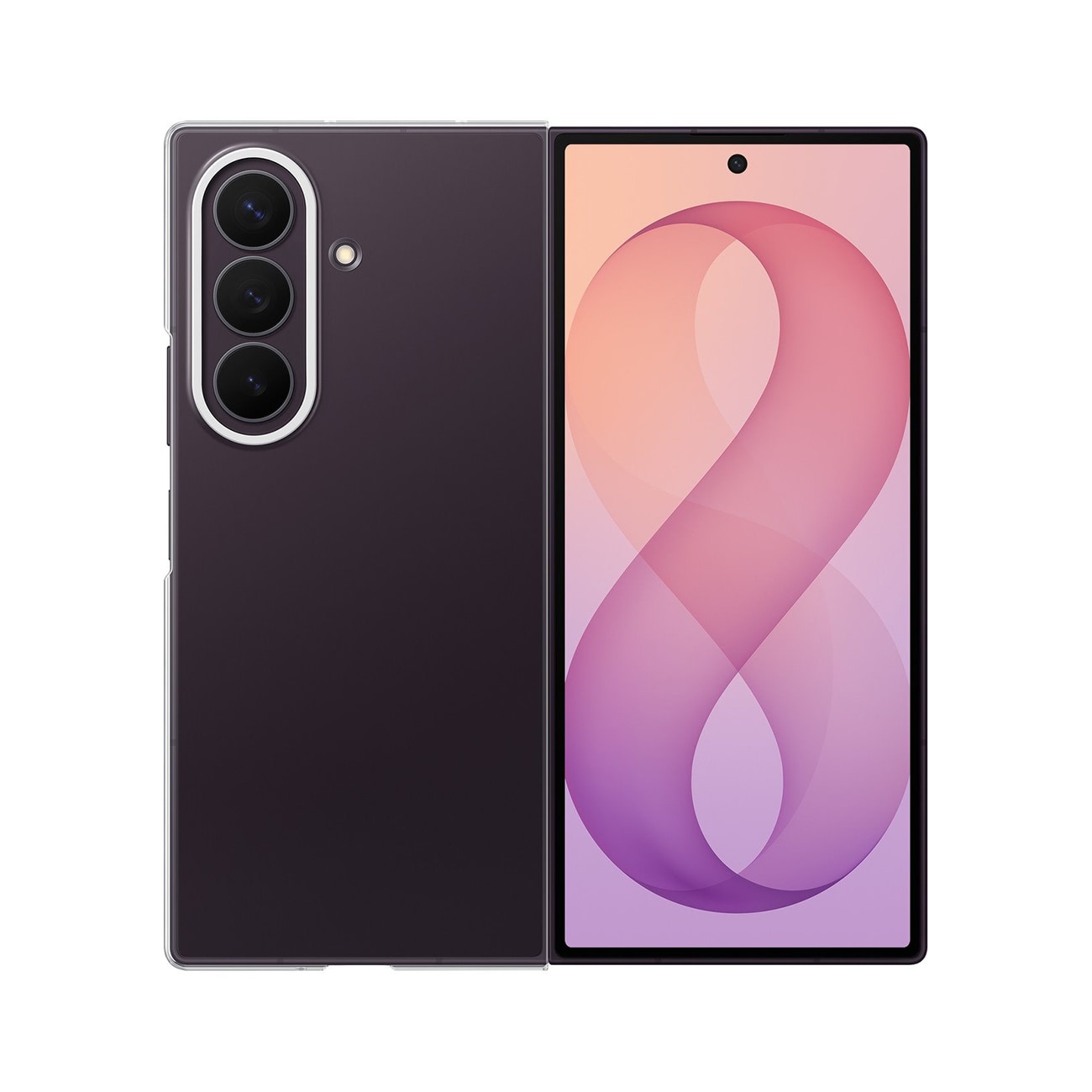 Samsungin läpinäkyvä suojakotelo Galaxy Z Fold 8 Ultra, 0,8 mm + 2 kpl heijastamattomat kalvot