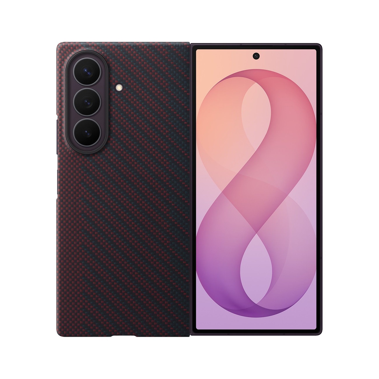 Samsung Carbon Magnet -suojakotelo Galaxy Z Fold 8 Ultra, MagSafe-yhteensopiva +2 kalvoa, punainen