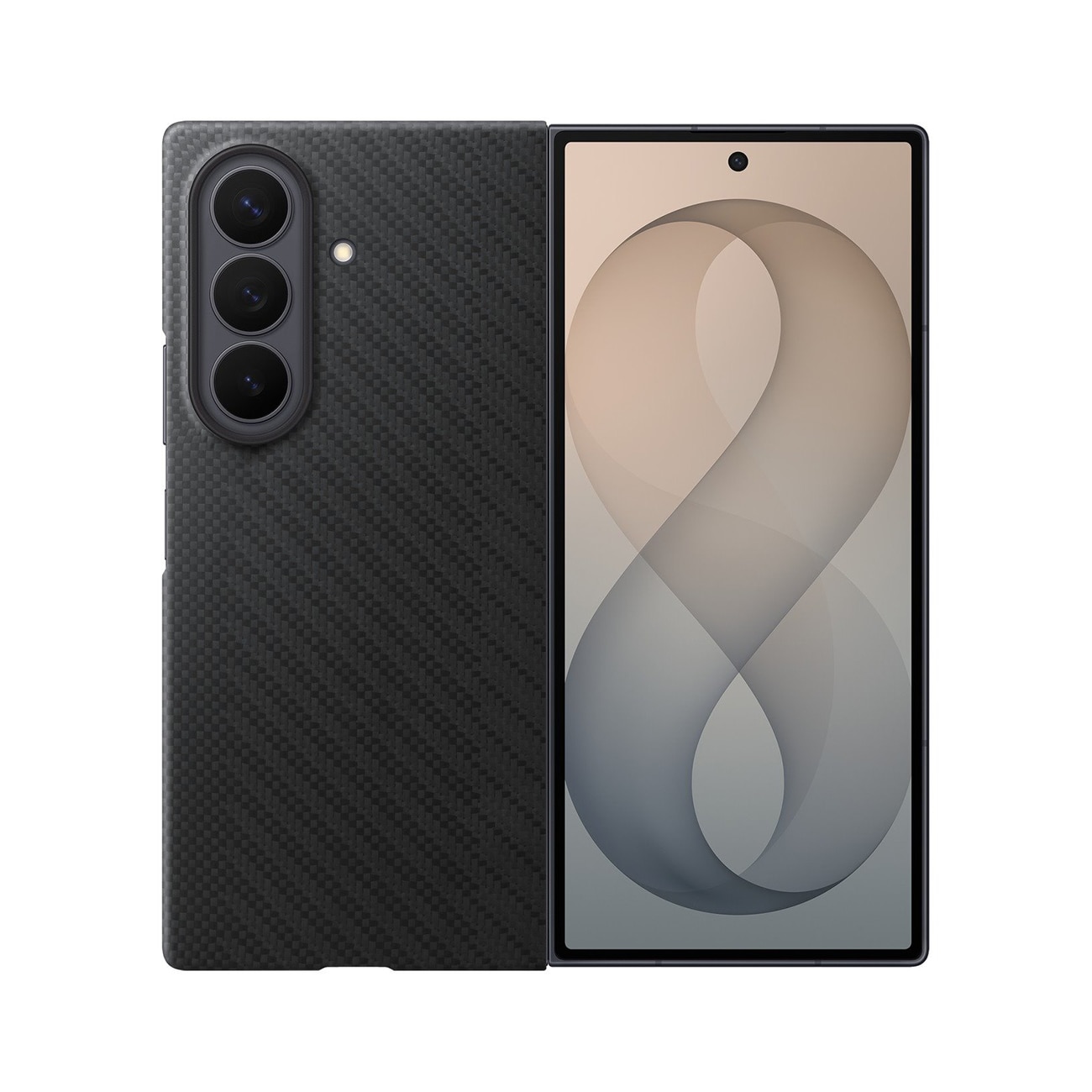 Samsung Carbon Magnet -suojakotelo Galaxy Z Fold 8 Ultra, MagSafe-yhteensopiva + 2 kalvoa, musta