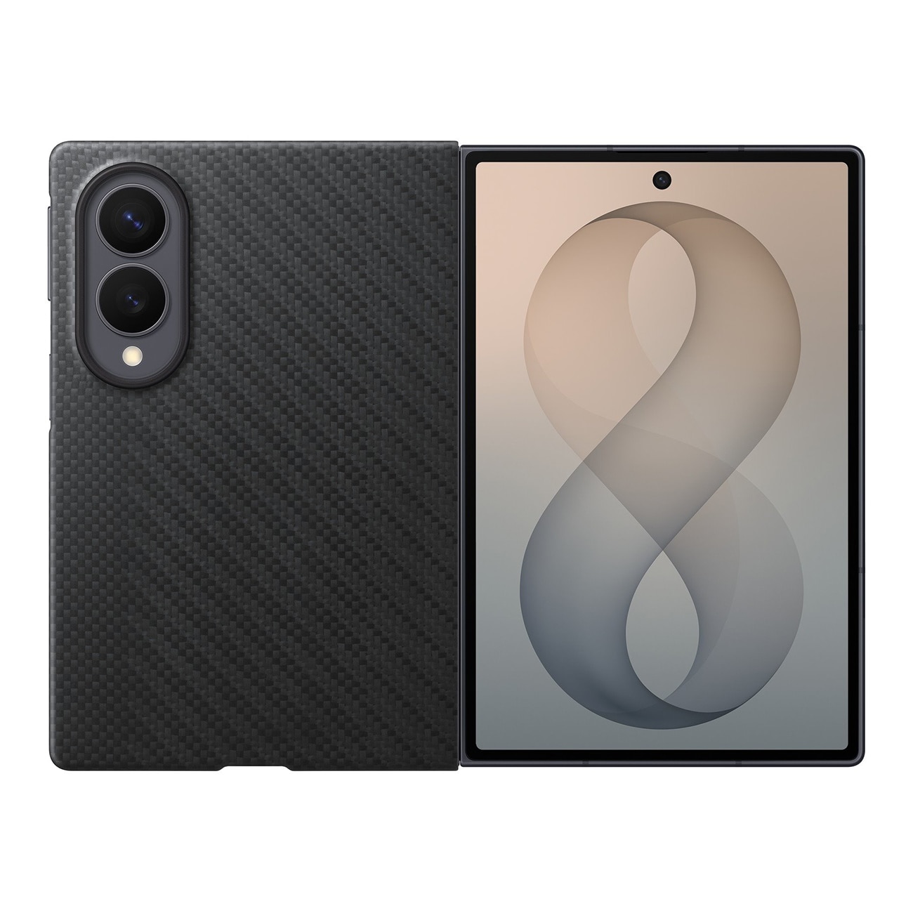 Samsung Carbon Magnet -suojakotelo Galaxy Z Fold 8:lle, MagSafe-yhteensopiva + 2 kalvoa – musta