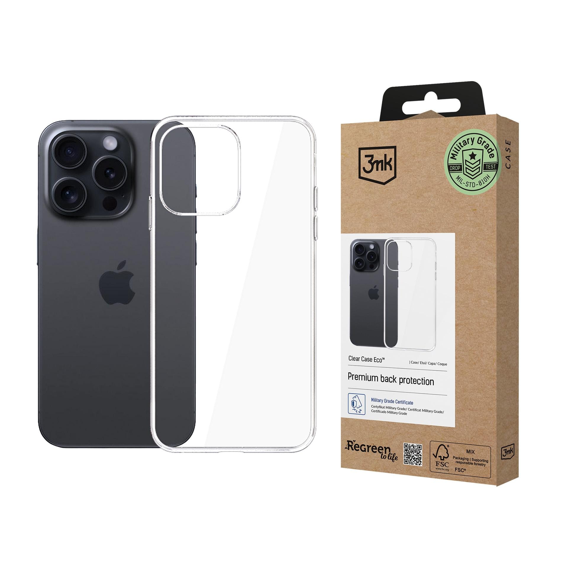 3mk Clear Case Eco -suojakotelo Apple iPhone 14 Pro Maxille – läpinäkyvä