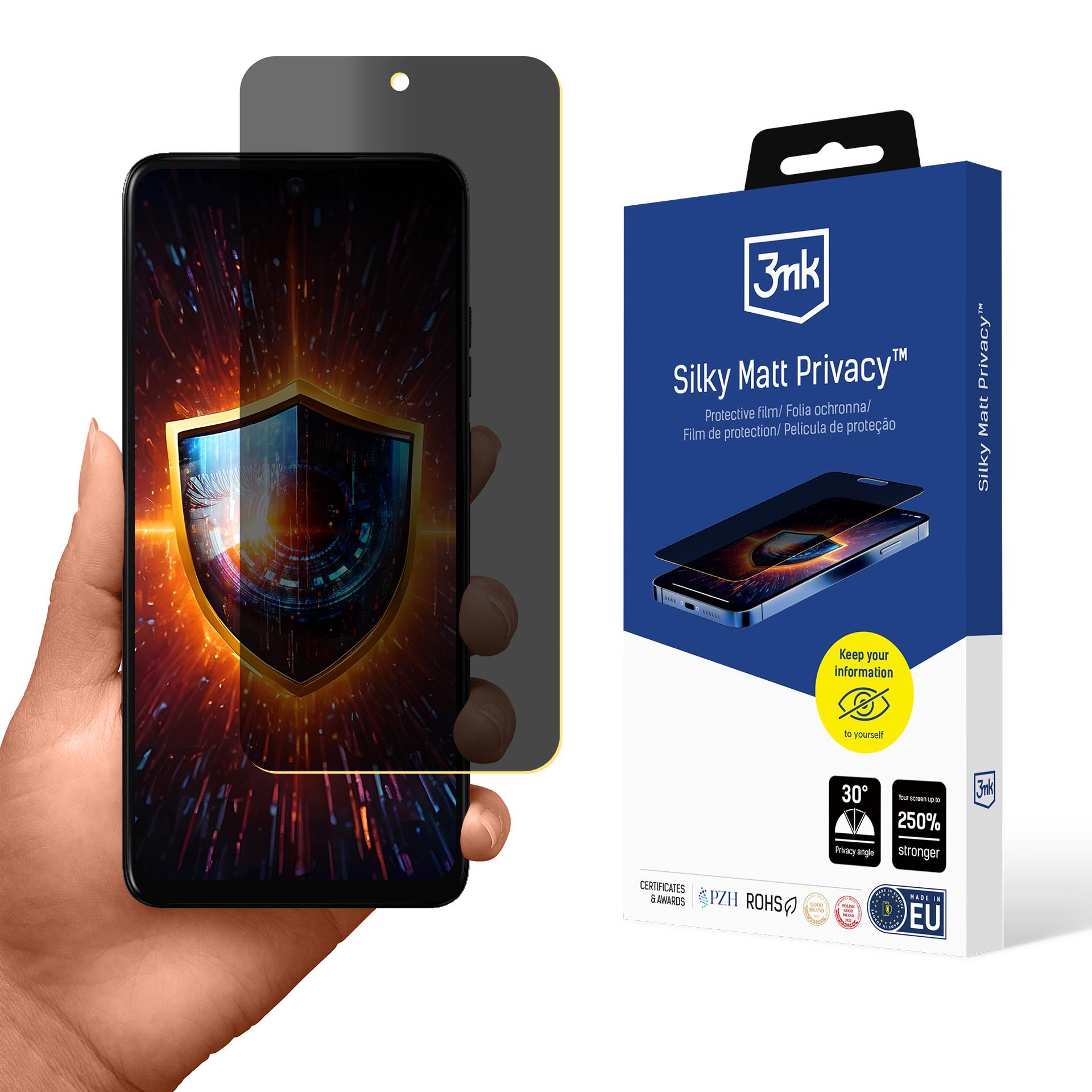 3mk Silky Matt Privacy™ -suojakalvo Motorola Moto E15:lle