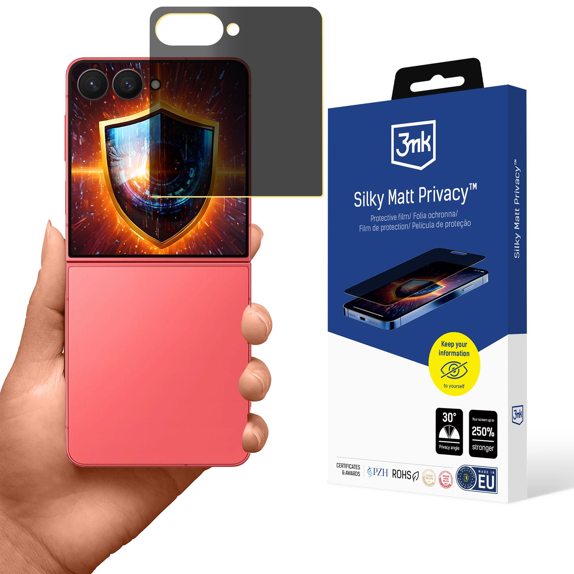 3mk Silky Matt Privacy™ -suojakalvo Samsung Galaxy Z Flip 7:lle
