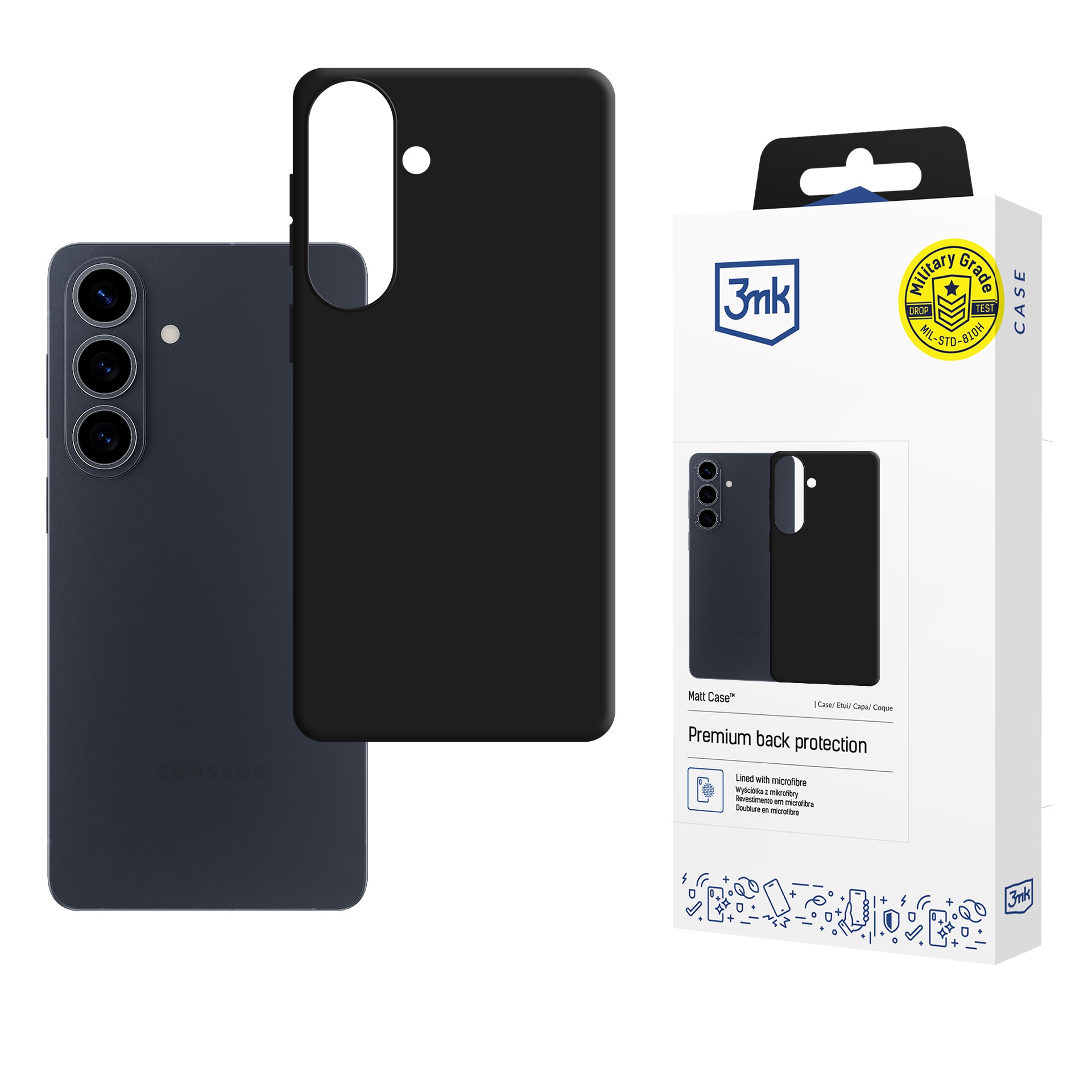 3mk Matt -suojakotelo Samsung Galaxy S26 FE:lle – musta