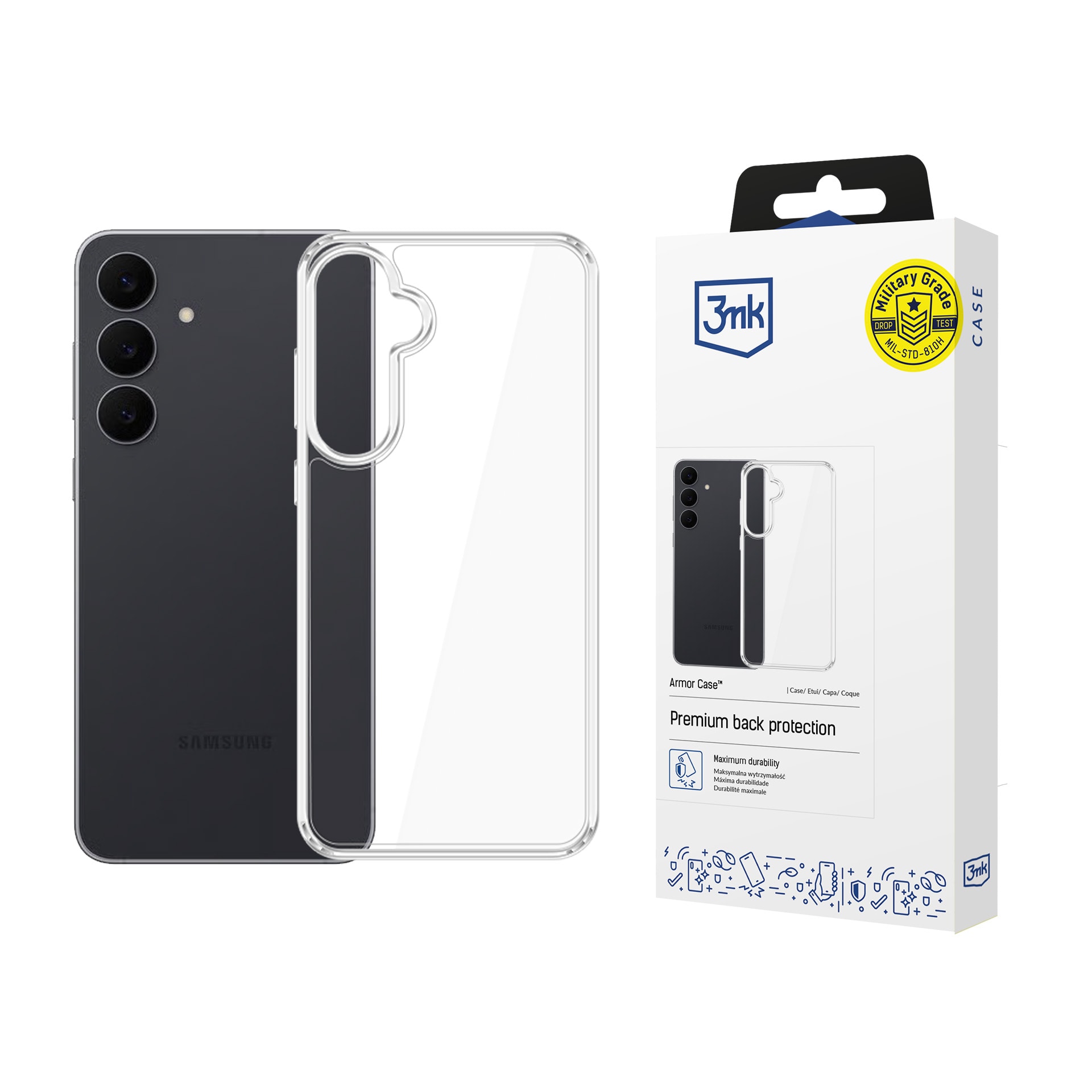 3mk Armor -suojakotelo Samsung Galaxy S26 FE:lle – läpinäkyvä