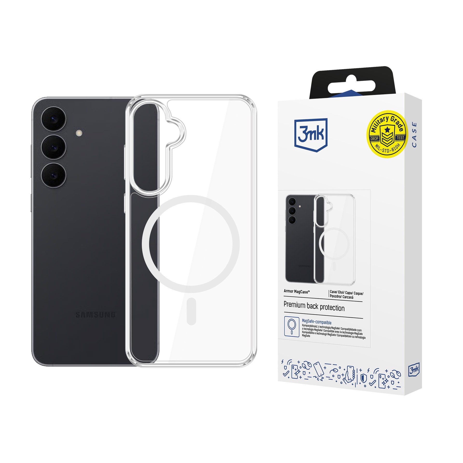 3mk Armor MagCase Samsung Galaxy S26 FE:lle – läpinäkyvä