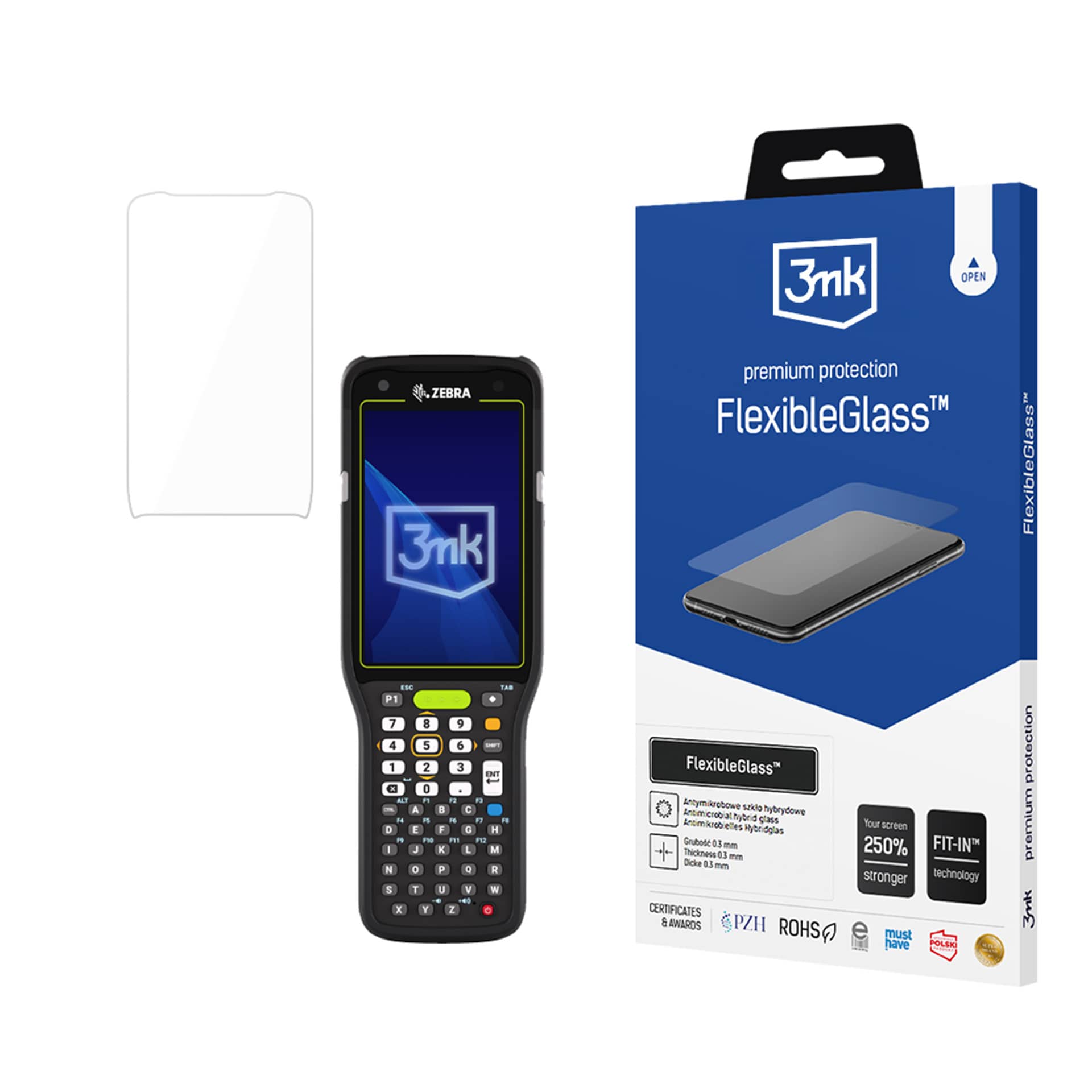 Hybridilasi 3mk FlexibleGlass™ Zebra MC3400 / MC3450