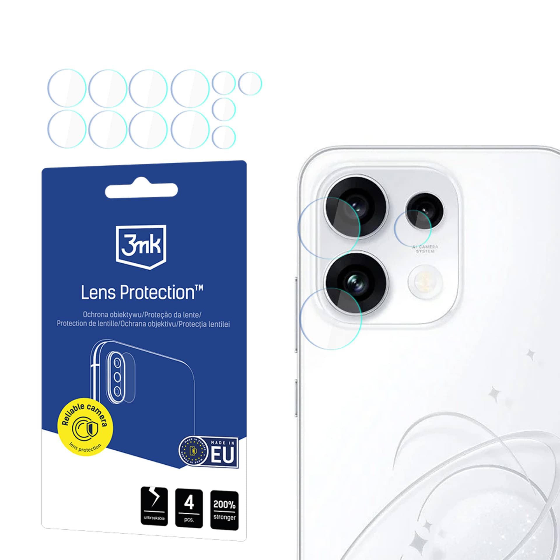 3mk-hybridilasi kameran objektiivin suojaamiseen Oppo Reno 16 F / Reno 16 FS -malleihin (CPH2859)