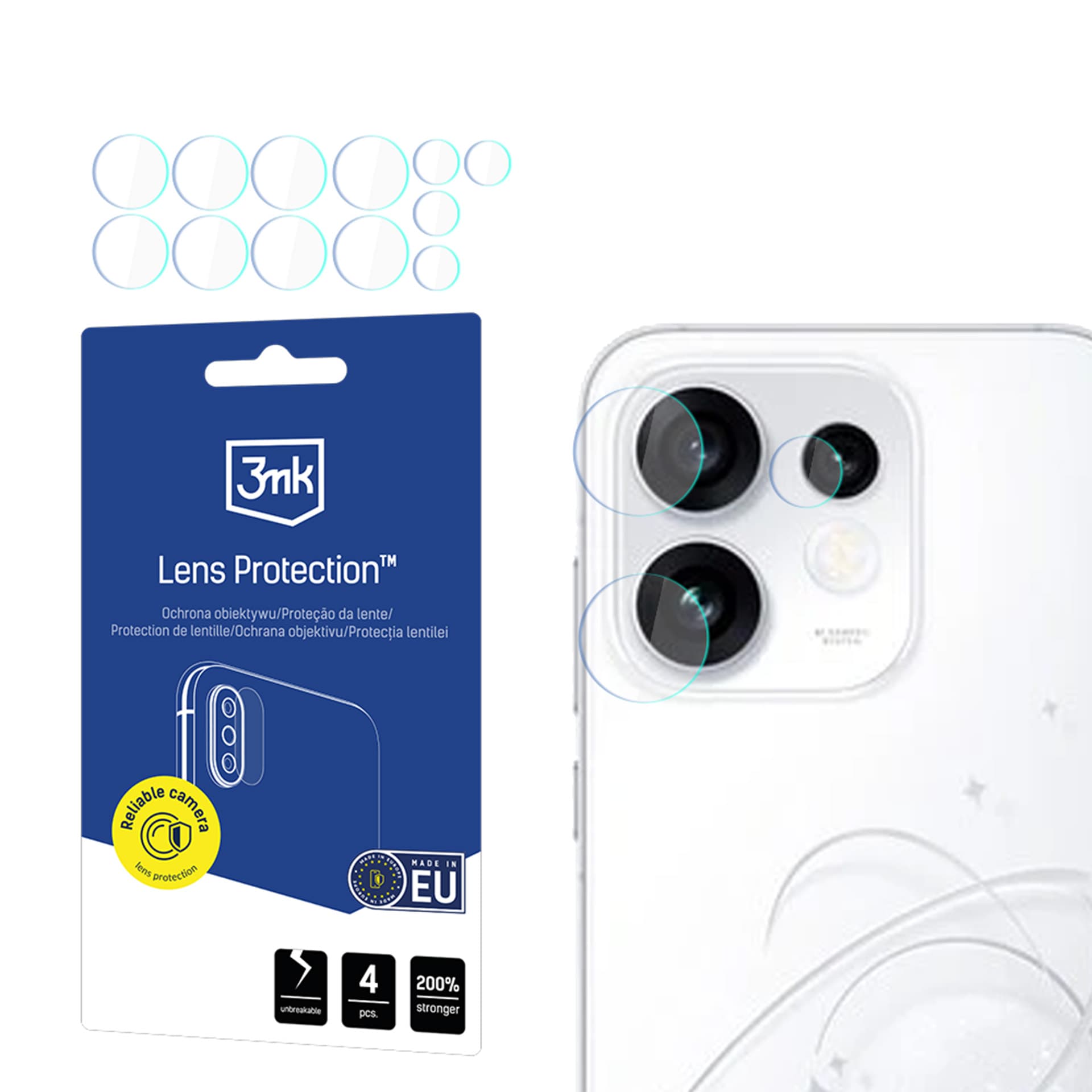 3mk-objektiivinsuojalasi (hybridilasi) Oppo Reno 16/16 Pro kameran objektiiville (CPH2863–2865)