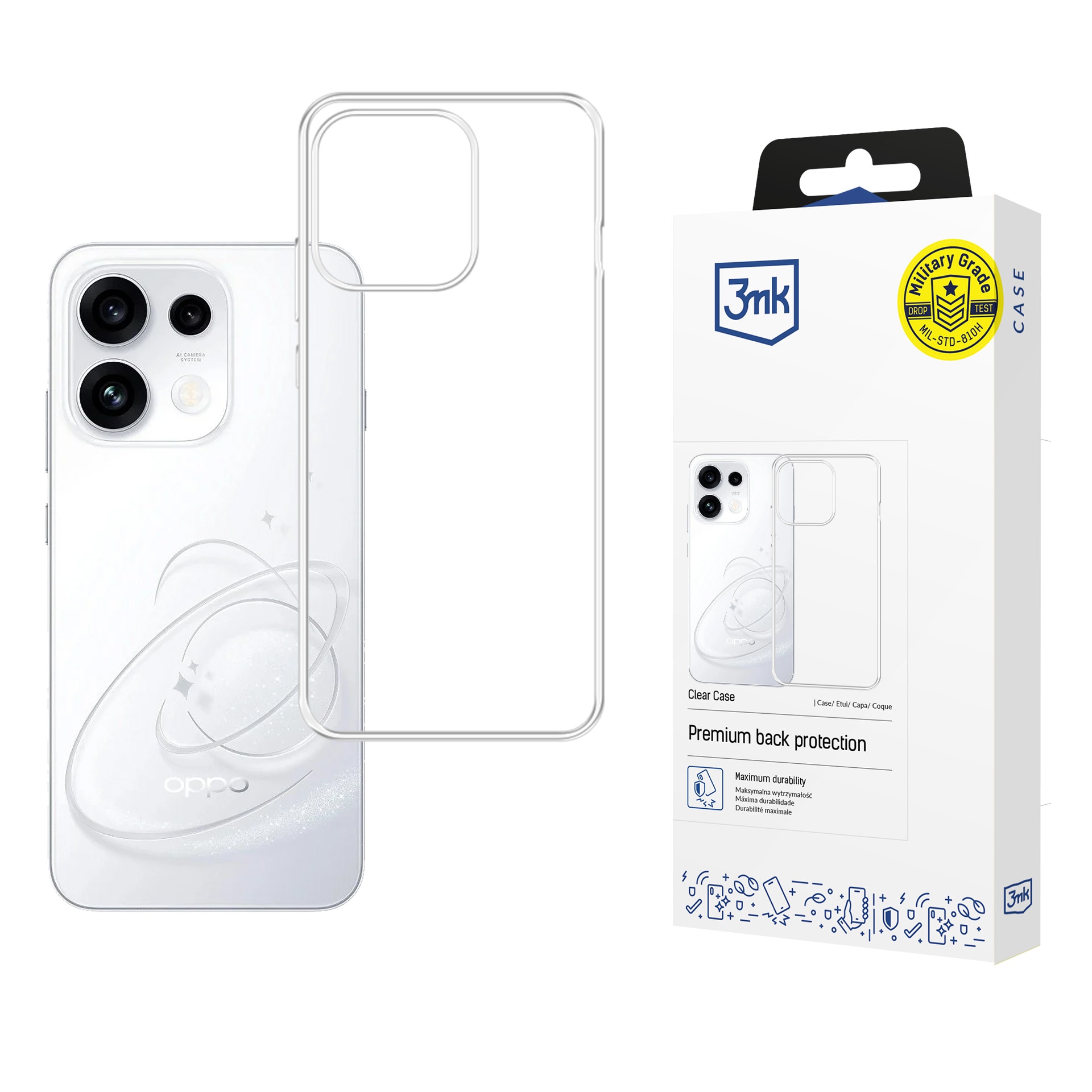 3mk-kirkas suojakotelo Oppo Reno 16 F / Reno 16 FS (CPH2859) - läpinäkyvä