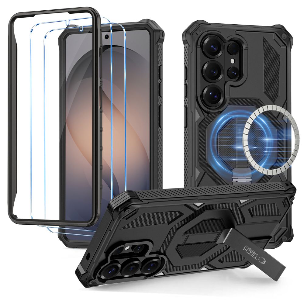 Tech-Protect MagBlast MagSafe -suojakotelo + karkaistu lasi, 2 kpl Samsung Galaxy S26 Ultra – musta