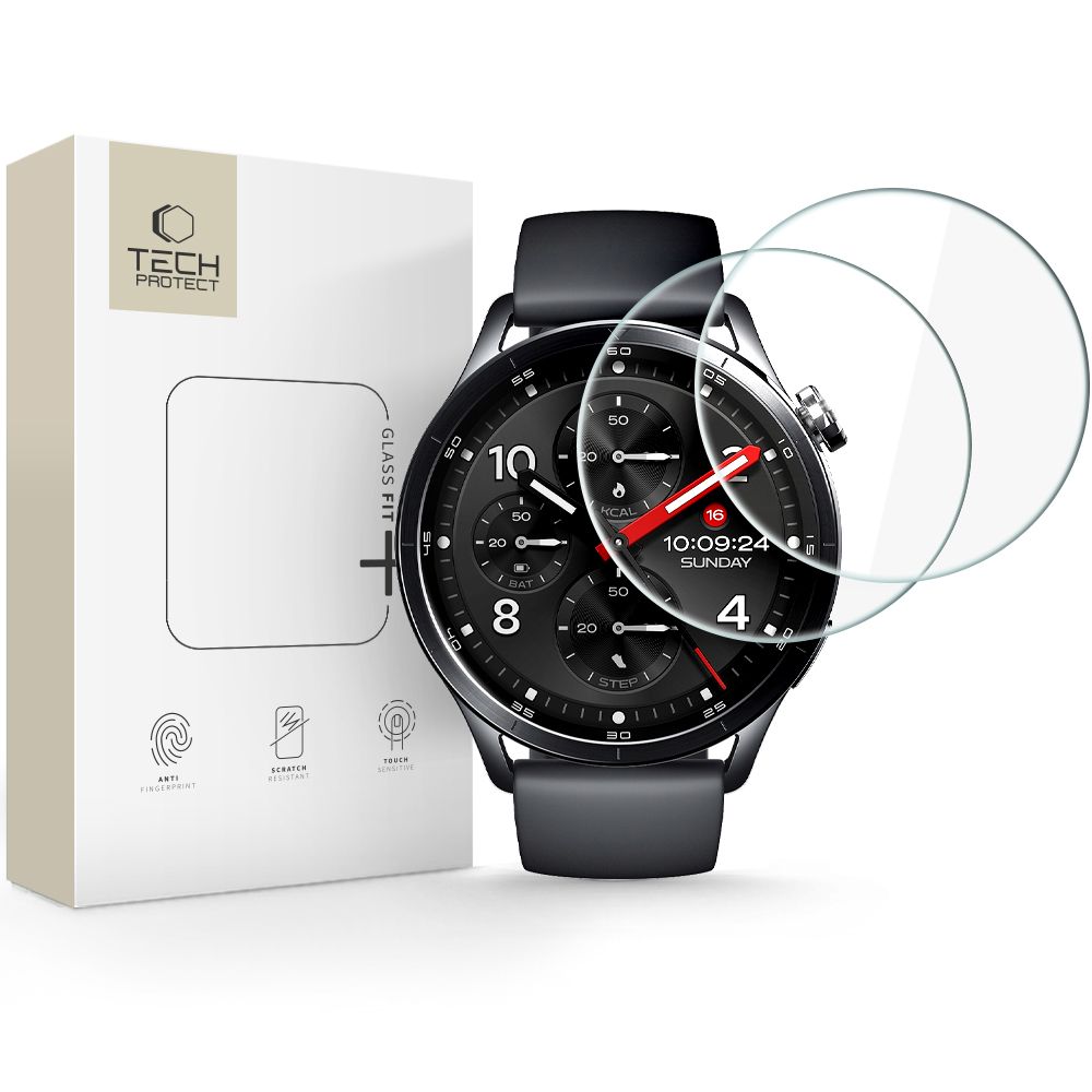 Tech-Protect Glass Fit+ -karkaistun lasin 2-pakkaus Xiaomi Watch S5 46 mm:lle