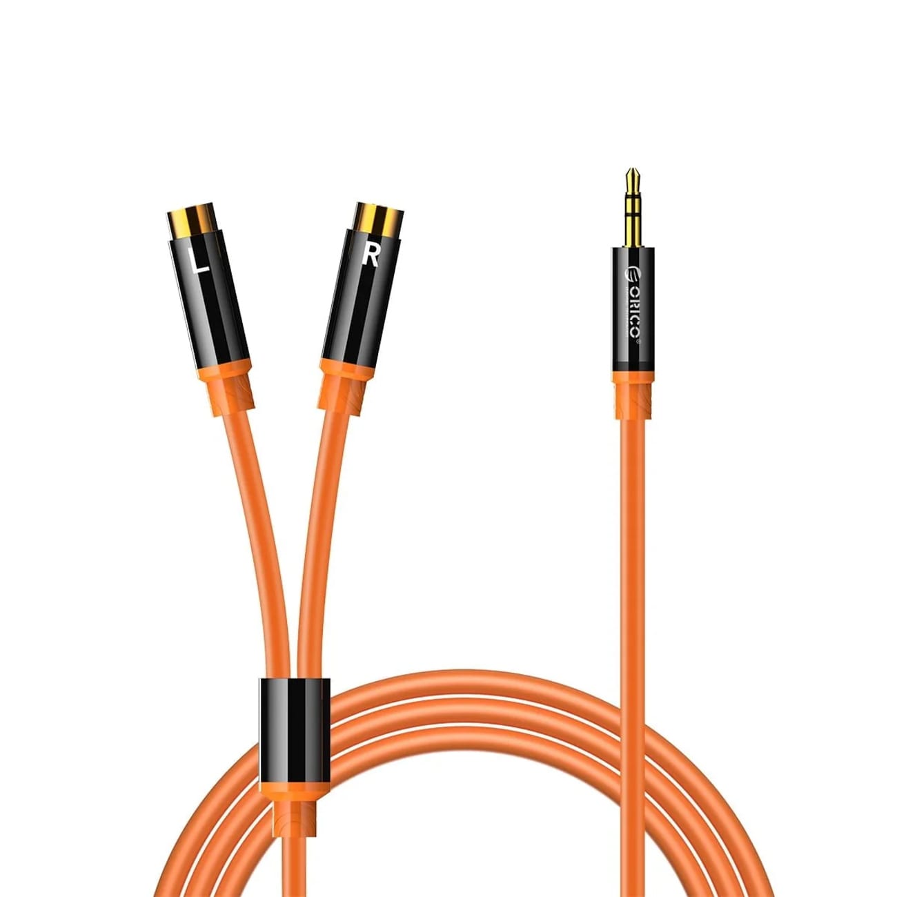 Orico AXRF -äänikaapeli, 3,5 mm:n minijack – 2 x RCA-naarasliitin, 3 m – oranssi