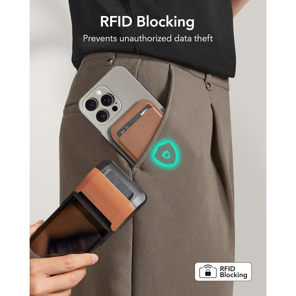 ESR Classic RFID-magneettinen lompakkoteline MagSafe puhelimelle – ruskea