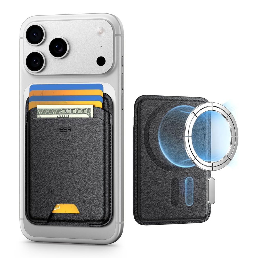 ESR Classic RFID-magneettilompakko, MagSafe-yhteensopiva puhelimelle – musta