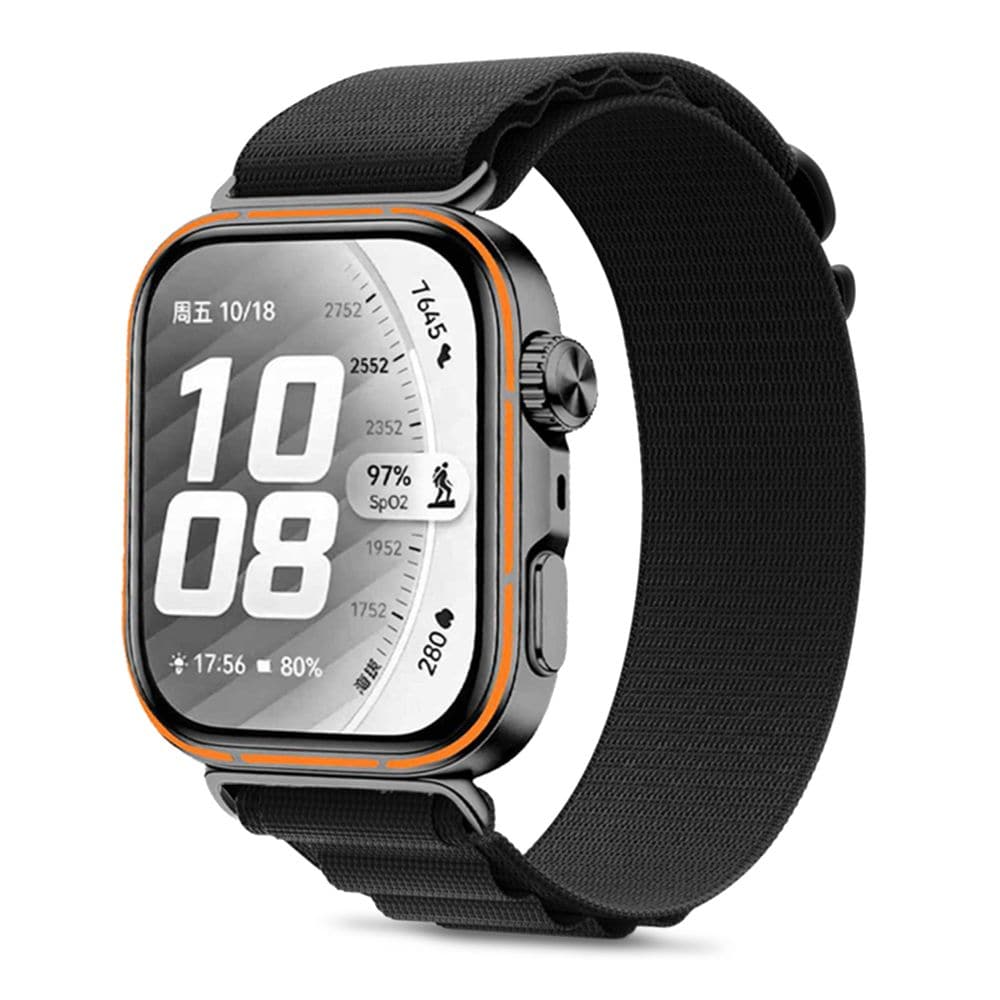 Tech-Protect Nylon Pro -ranneke Huawei Watch Fit 3 / 4 / 4 Pro / 5 / 5 Pro - Musta