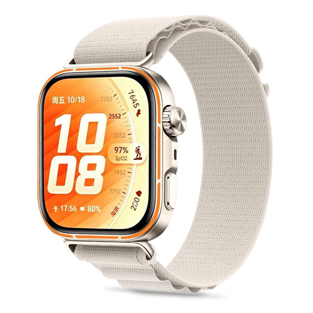 Tech-Protect Nylon Pro -ranneke Huawei Watch Fit 3 / 4 / 4 Pro / 5 / 5 Pro -mallille – beige