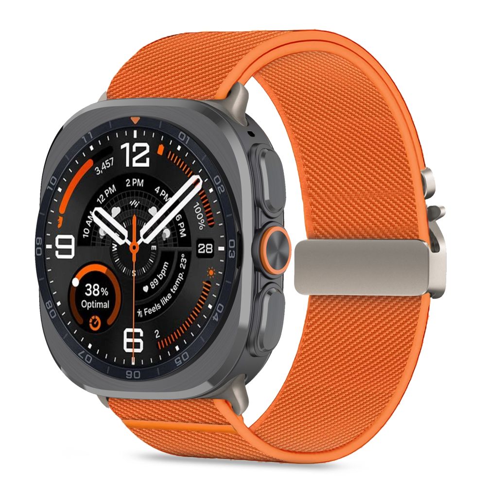 Tech-Protect-nylonkiinnike Samsung Galaxy Watch Ultra 47 mm:lle – oranssi