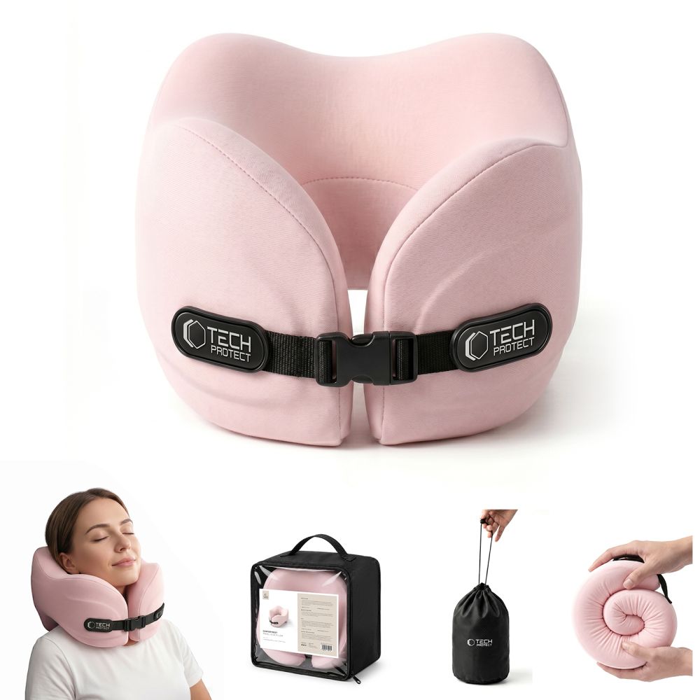 Tech-Protect ComfortRest -matkatyyny – vaaleanpunainen