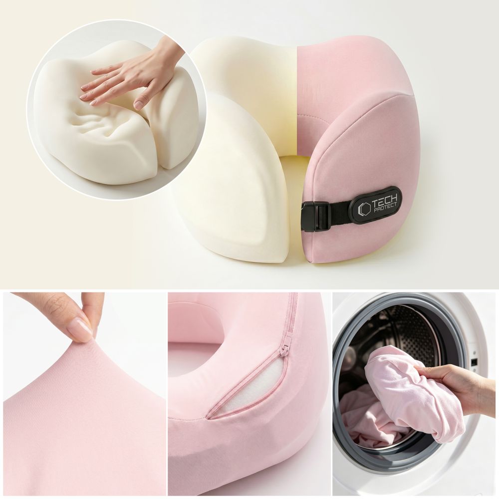 Tech-Protect ComfortRest -matkatyyny – vaaleanpunainen