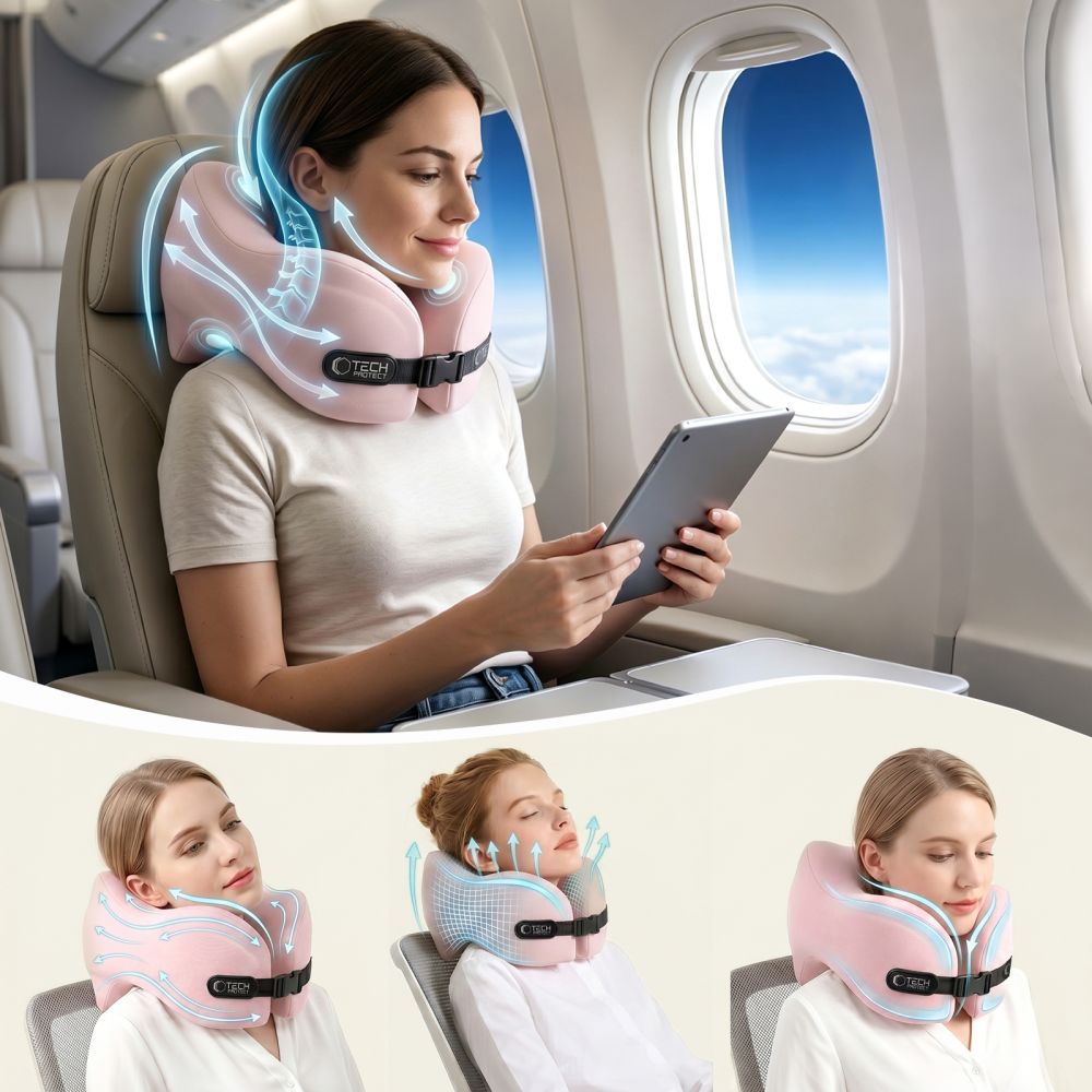 Tech-Protect ComfortRest -matkatyyny – vaaleanpunainen