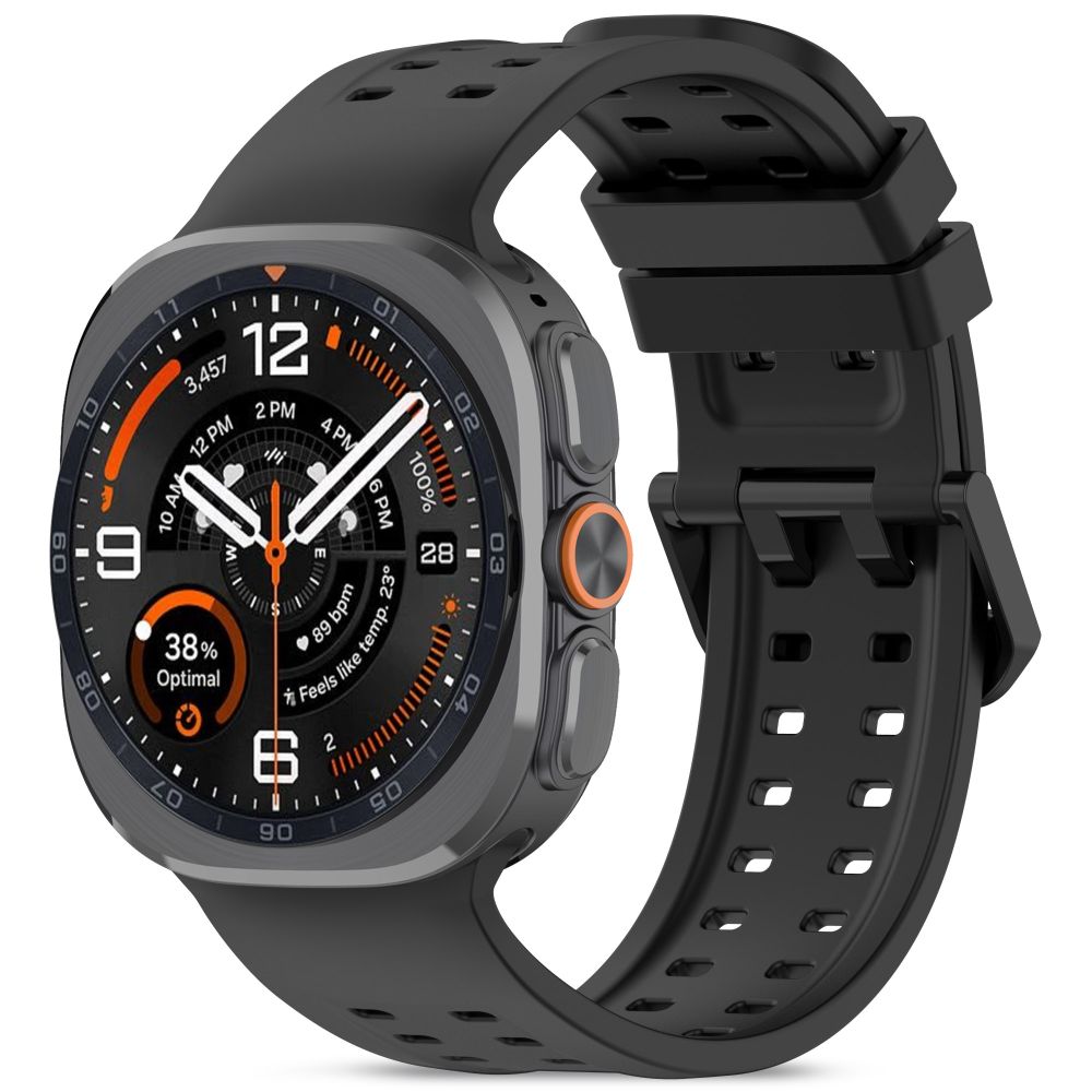 Tech-Protect-silikonihihna Samsung Galaxy Watch Ultra 47 mm:lle – musta