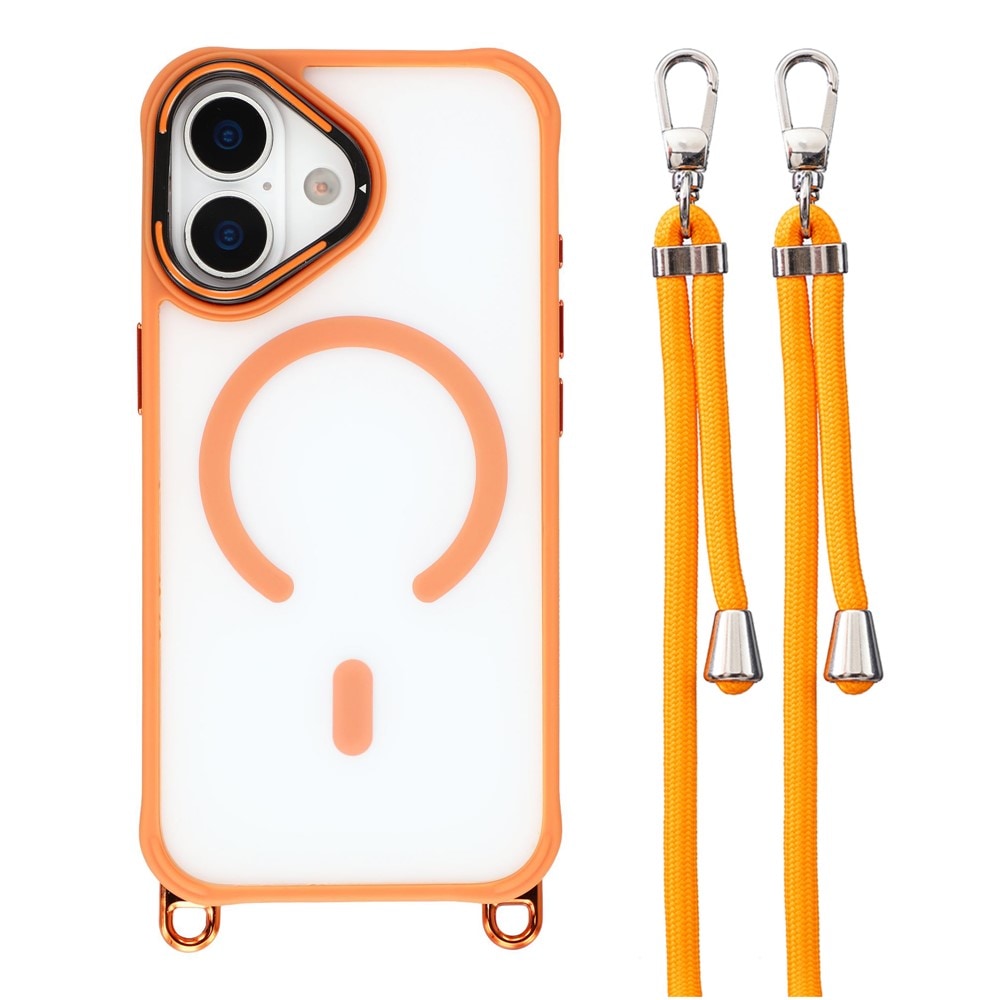 iPhone 17 -kotelo säädettävällä olkahihnalla ja MagSafe-kamerakehyksellä/telineellä – oranssi