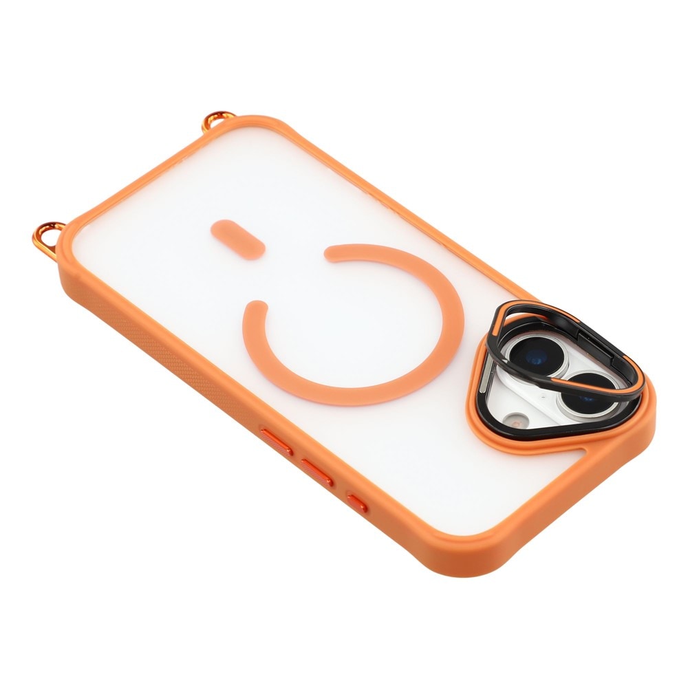 iPhone 17 -kotelo säädettävällä olkahihnalla ja MagSafe-kamerakehyksellä/telineellä – oranssi