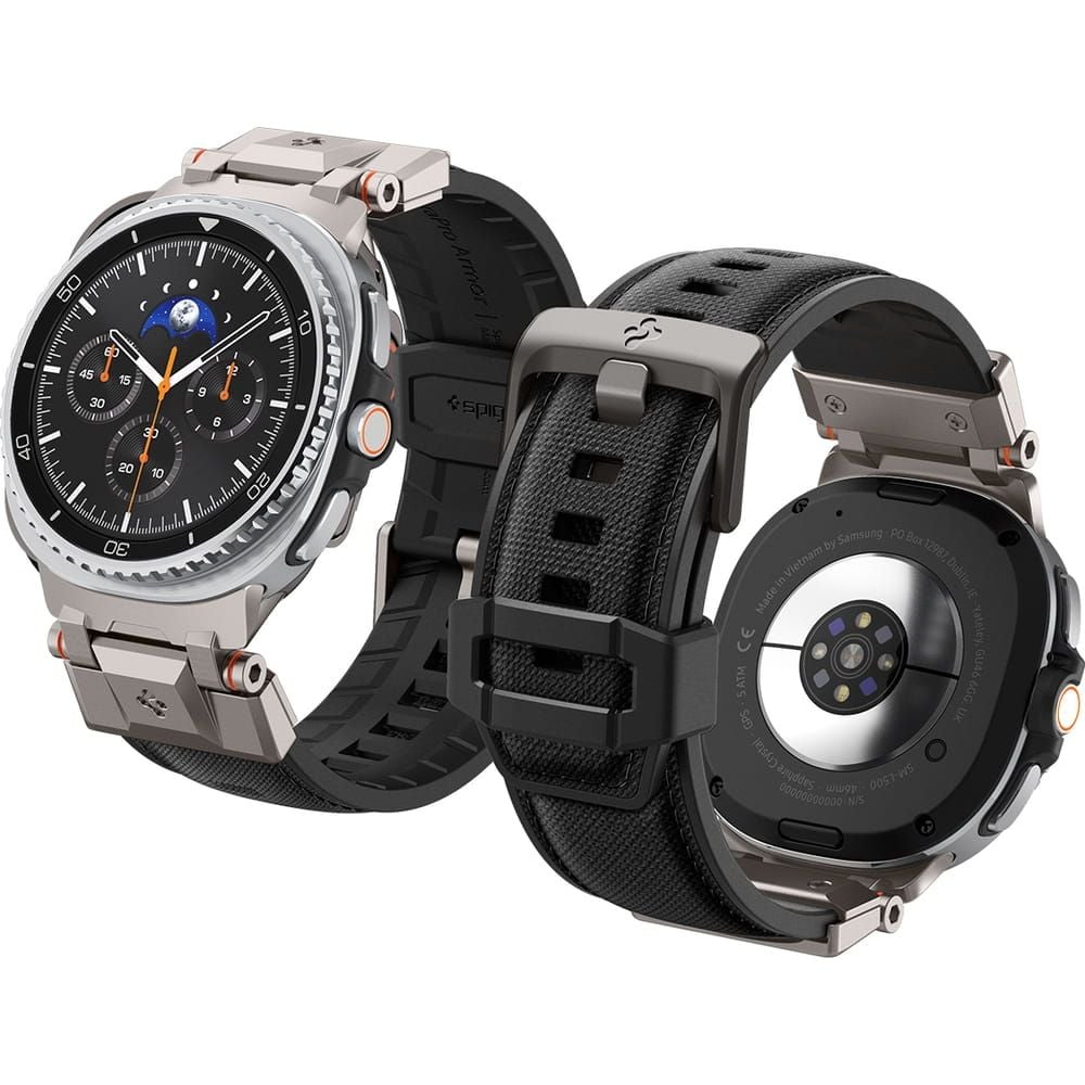 Spigen DuraPro Armor -ranneke Samsung Galaxy Watch 40/44/46 mm - musta