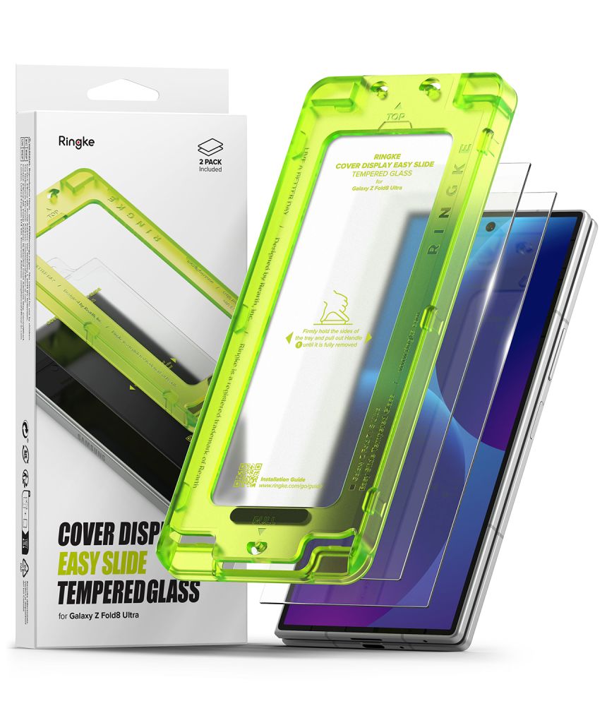 Ringke Cover Display Pro -paketti (2 kpl), karkaistu lasi Samsung Galaxy Z Fold 8 Ultra -puhelimelle