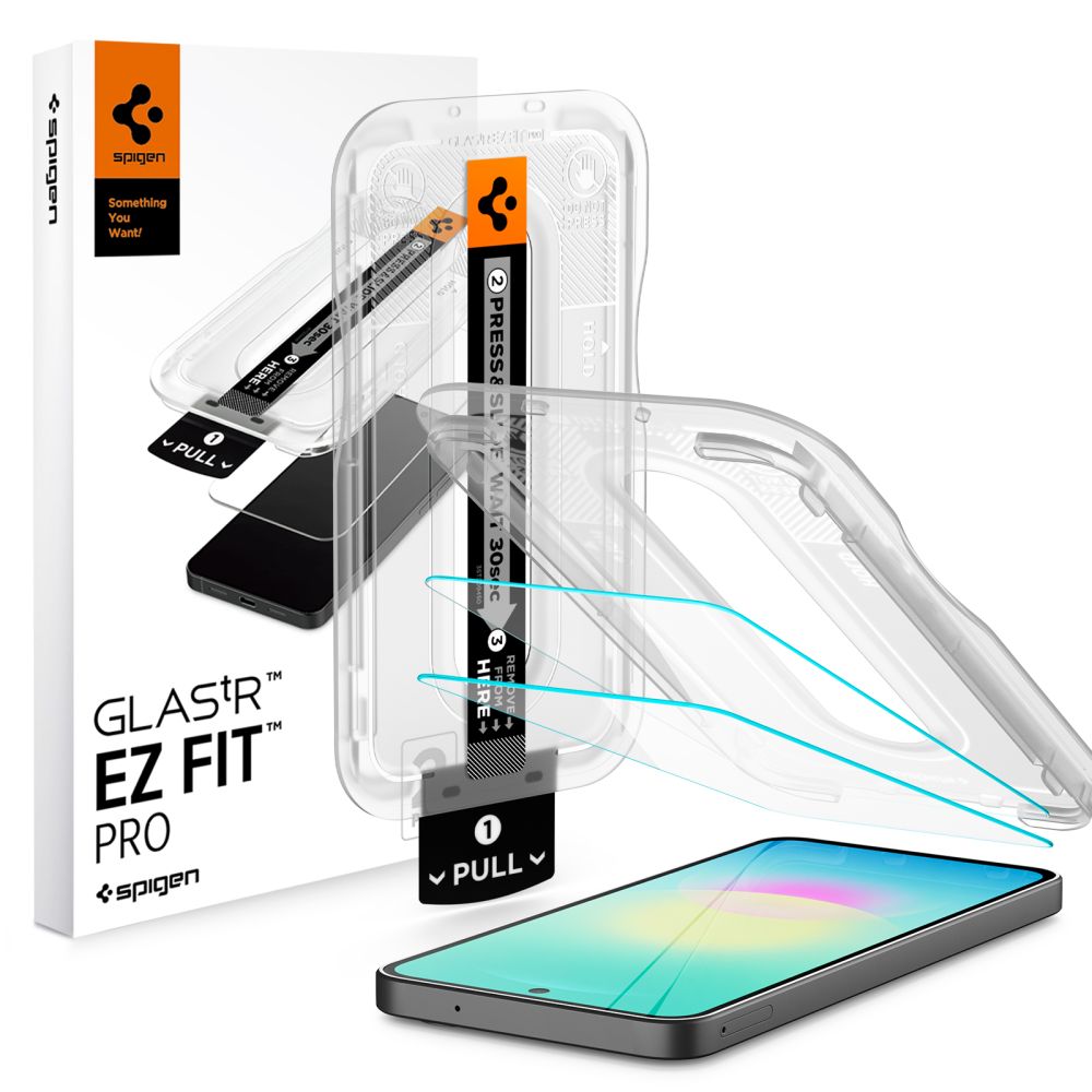 Spigen Glas.tR EZ Fit -karkaistu lasi, 2 kpl:n pakkaus, Samsung Galaxy A27 5G:lle