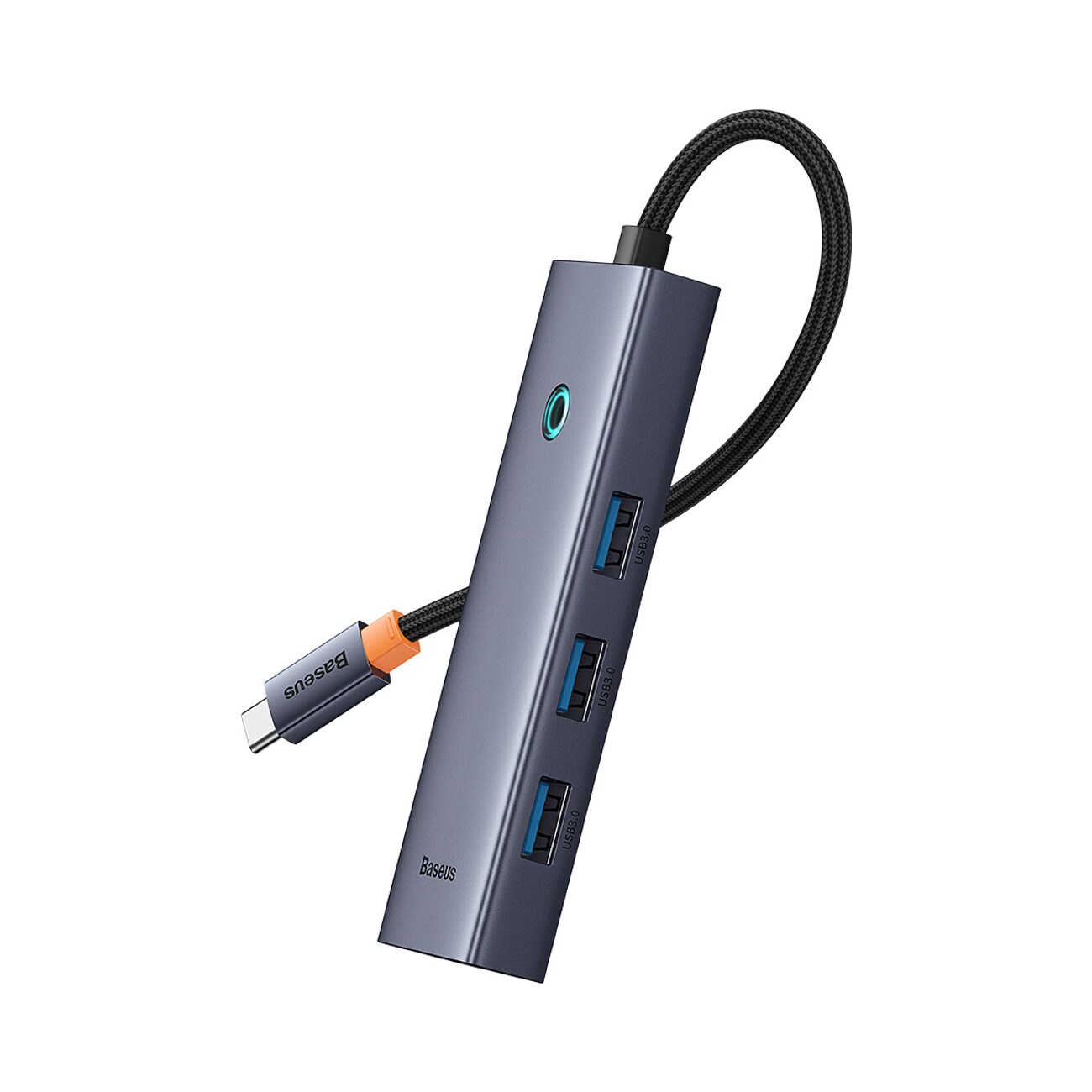 Baseus UltraJoy -sarjan 5-in-1 USB-C–HDMI 4K -USB-keskitin, 4 x USB-A 3.0 -liitäntä – harmaa