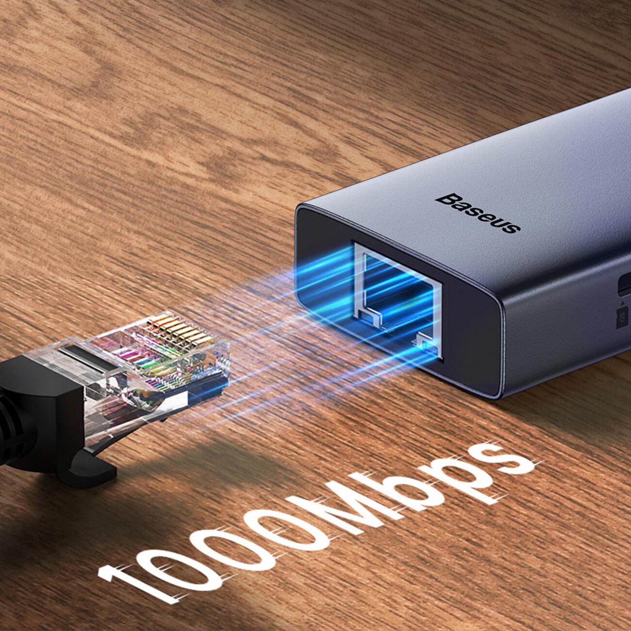 Baseus UltraJoy -sarjan 5-in-1 USB-C–HDMI 4K -USB-keskitin, 4 x USB-A 3.0 -liitäntä – harmaa