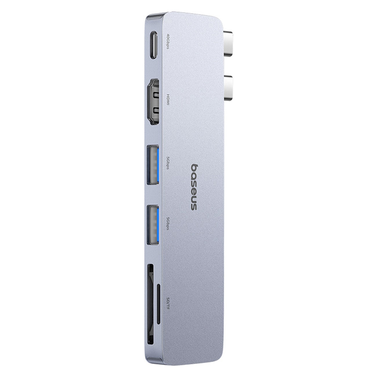 Baseus UltraJoy 6-in-1 USB-C -keskitin 40 Gb/s USB 3.0 HDMI 4K SD/microSD – harmaa