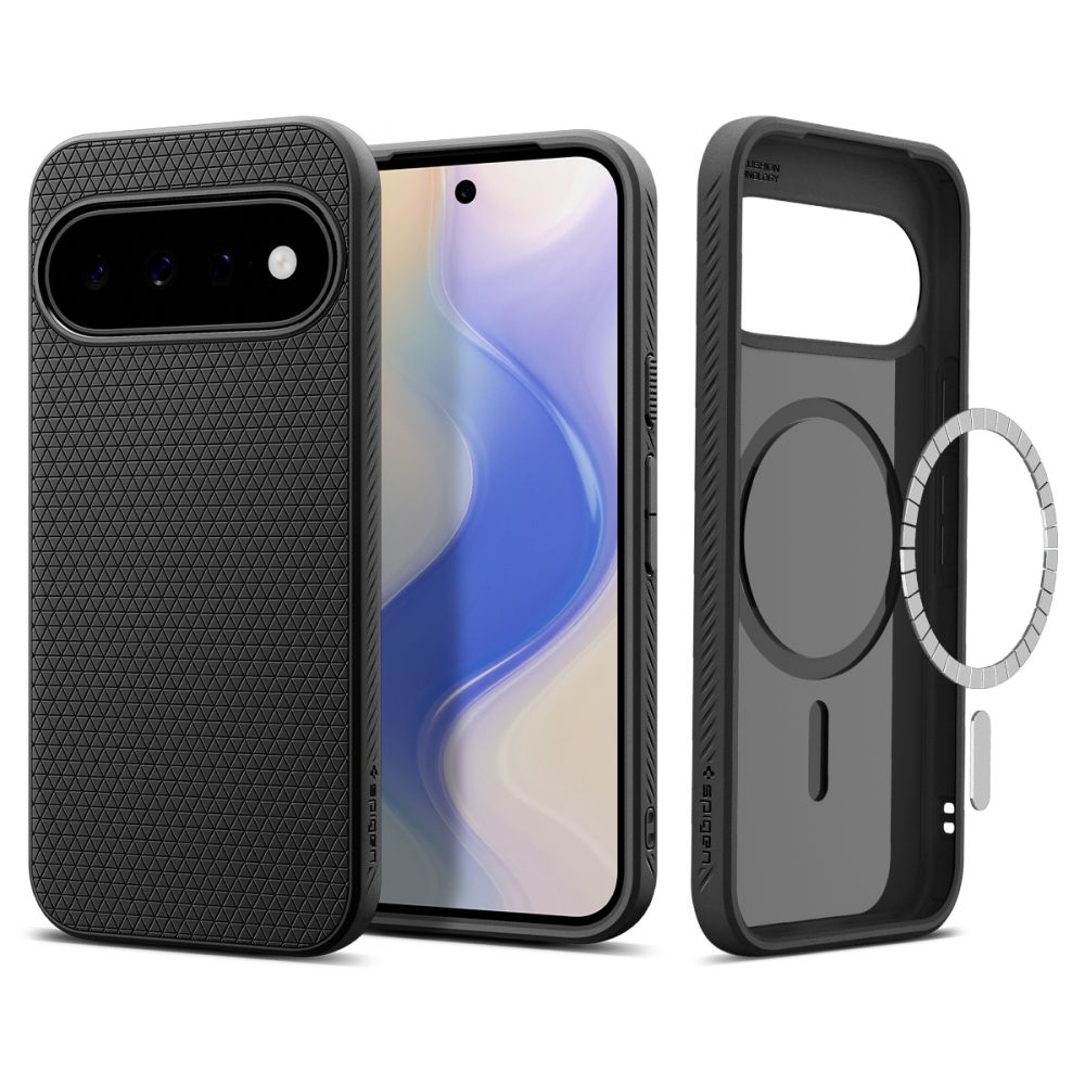 Spigen Liquid Air Mag MagSafe -suojakotelo Google Pixel 11:lle – mattamusta